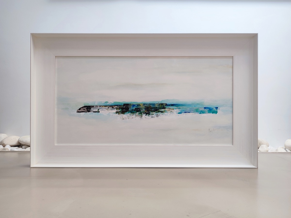 Framed painting on silk by Angi.lo